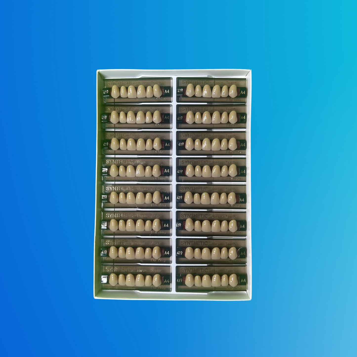 (A4/419) Tablilla de Dientes Sintéticos A4 Anterior Superior N°419 X UNIDAD