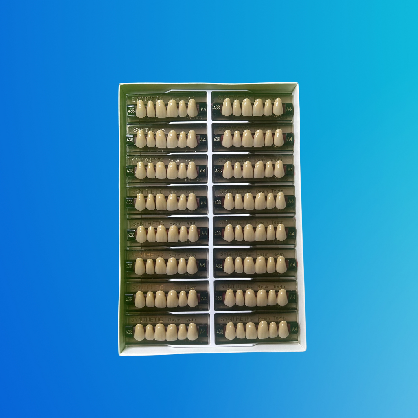 (A4/438) Tablilla de Dientes Sintéticos A4 Anterior Superior N°438 X UNIDAD