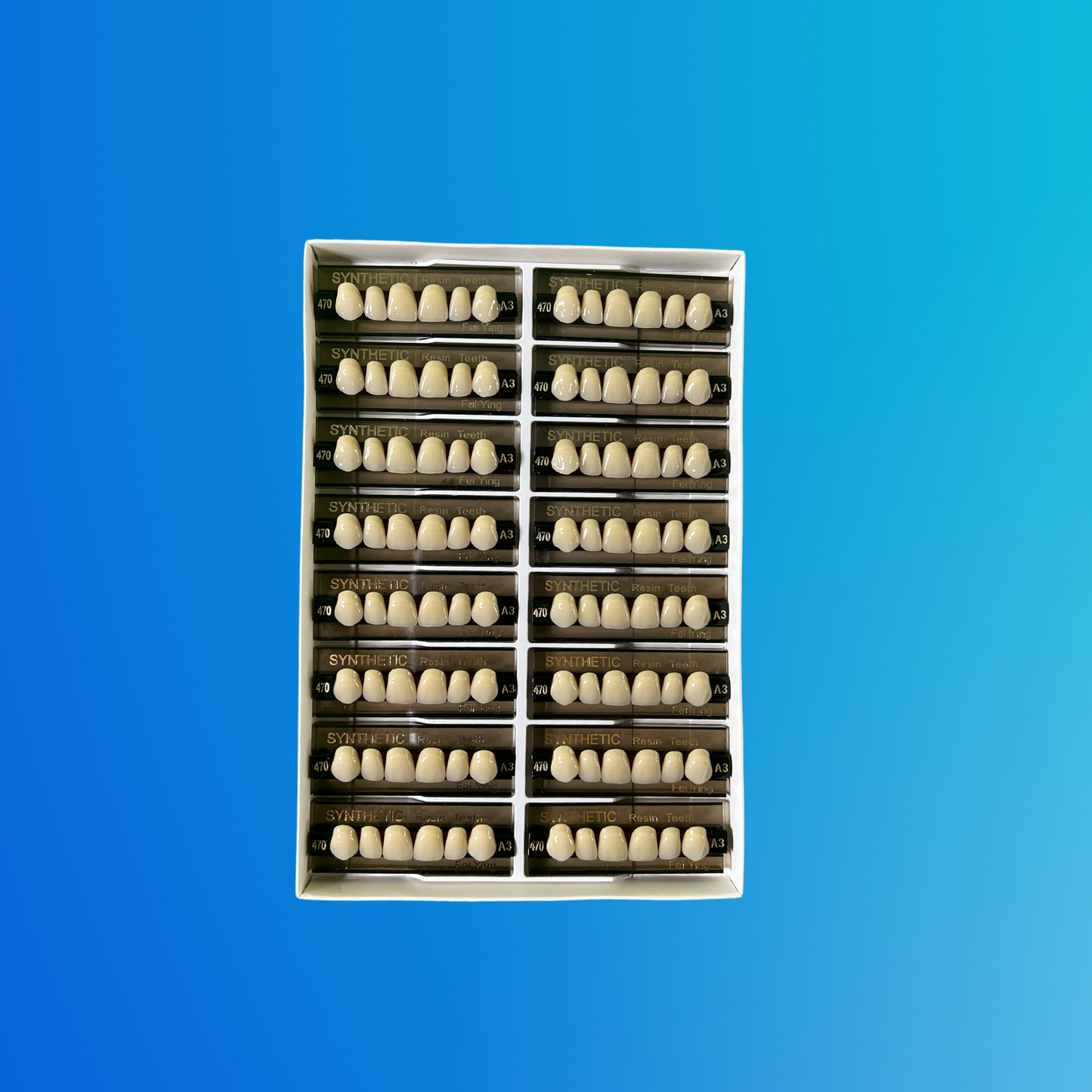 (A3/470) Tablilla de Dientes Sintéticos A3 Anterior Superior N°470 X UNIDAD