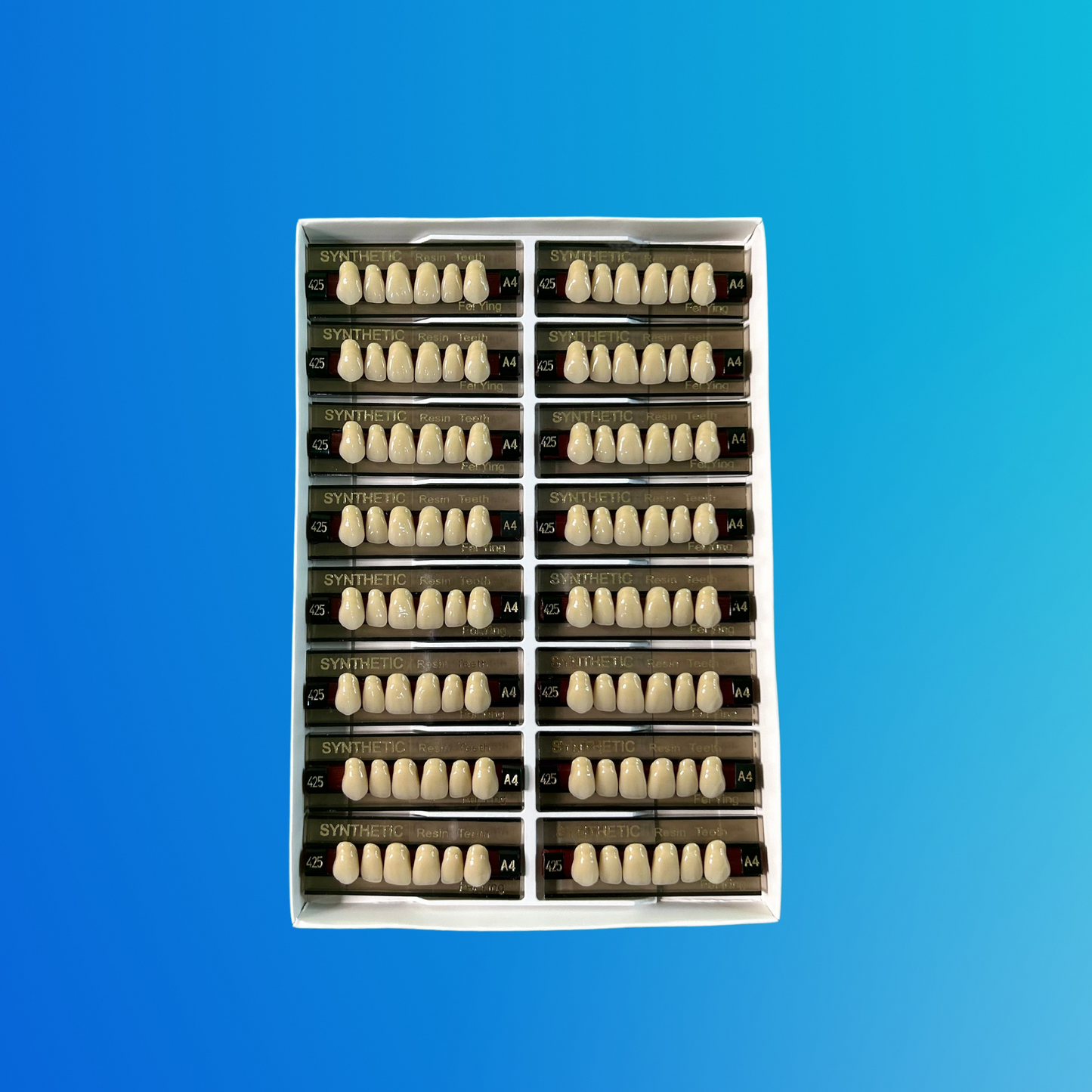 (A4/425) Tablilla de Dientes Sintéticos A4 Anterior Superior N°425 X UNIDAD