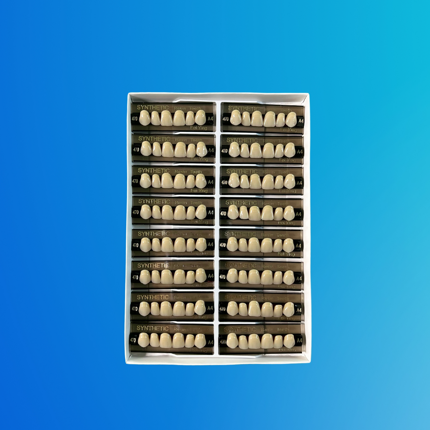 (A4/470) Tablilla de Dientes Sintéticos A4 Anterior Superior N°470 X UNIDAD