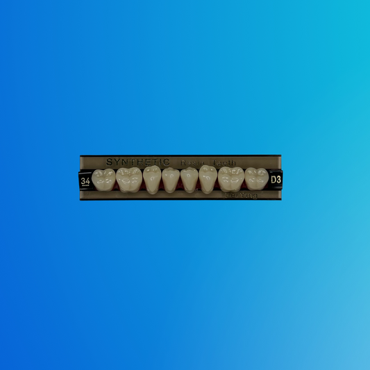 (D3/34/I) Tablilla de Dientes Sintéticos D3 Posterior Inferior N°34 X UNIDAD